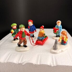 Department 56 Snow Village Christmas Children Playing In The Snow - 6 pieces